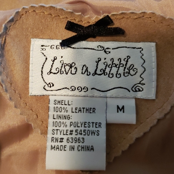 Live a Little Tan Suede Leather Jacket Size Med - Picture 5 of 5